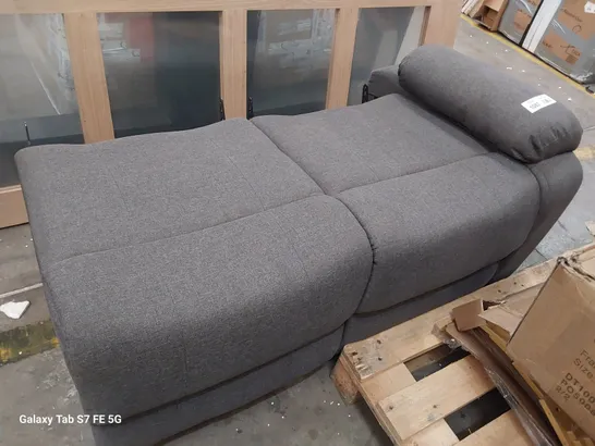 MANUAL RECLINING TWO SEATER SOFA BASE SECTION GREY FABRIC 