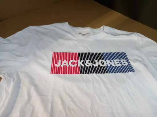 JACK & JONES WHITE/LOGO TEE - XL