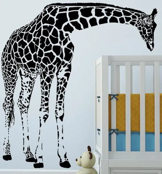 BOXED GIRAFFE ANIMAL NURSERY WALL STICKER 