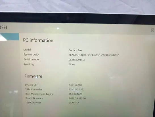 MICROSOFT SURFACE PRO 256GB 