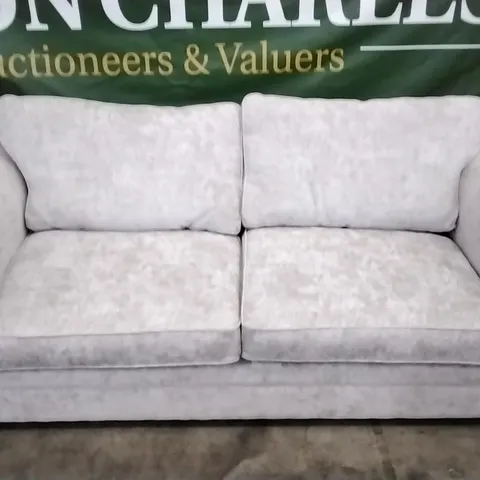 DESIGNER SILVER FABRIC 3 SEATER SOFA