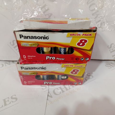LOT OF 2 ASSORTED PACKS OF PANASONIC PRO BATTERIES (PRO POWER, D XL)