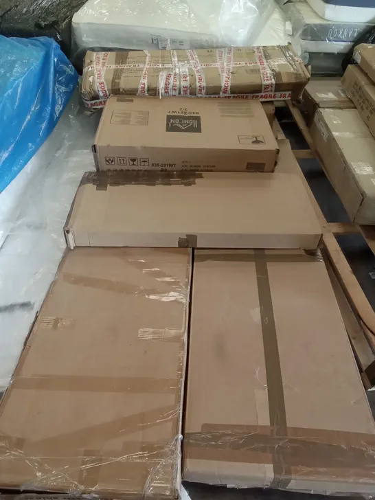 PALLET OF FLATPACK FURNITURE PARTS 