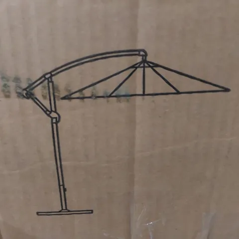 BOXED 3M CANTILEVER PARASOL WITH LIGHTS - BLACK (1 BOX)