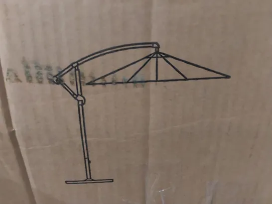 BOXED 3M CANTILEVER PARASOL WITH LIGHTS - BLACK (1 BOX)