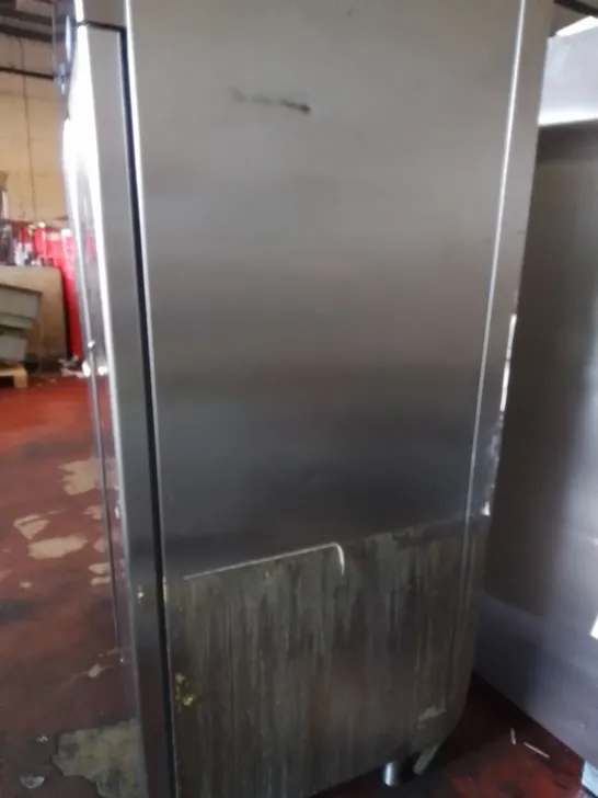 LARGE COMMERCIAL DOUBLE DOOR STAINLESS FOOD REFRIGERATOR UNIT 