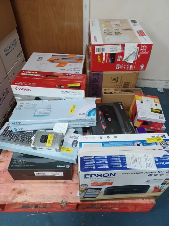 APPROXIMATELY 20 ASSORTED ELECTRICAL ITEMS TO INCLUDE CANON PIXMA TS5150 PRINTER, BLUETOOTH CD BOOMBOX, GAMING KIT, ETC - COLLECTION ONLY