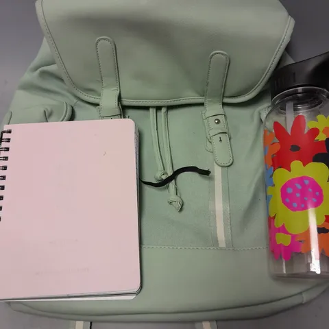 APPROXIMATELY 15 ASSORTED ITEMS TO INCLUDE BACKPACK, TYPO A5 PAD, DRINK IT UP BOTTLE, ETC
