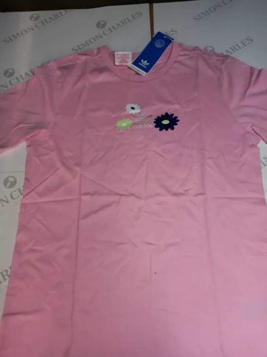 ADIDAS ORIGINAL FLOWER T-SHIRT IN PINK SIZE 11-12 YEARS