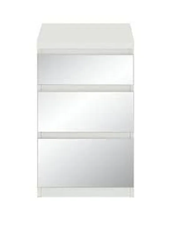 PRAGUE MIRROR 3 DRAWER BEDSIDE CABINET  RRP £99