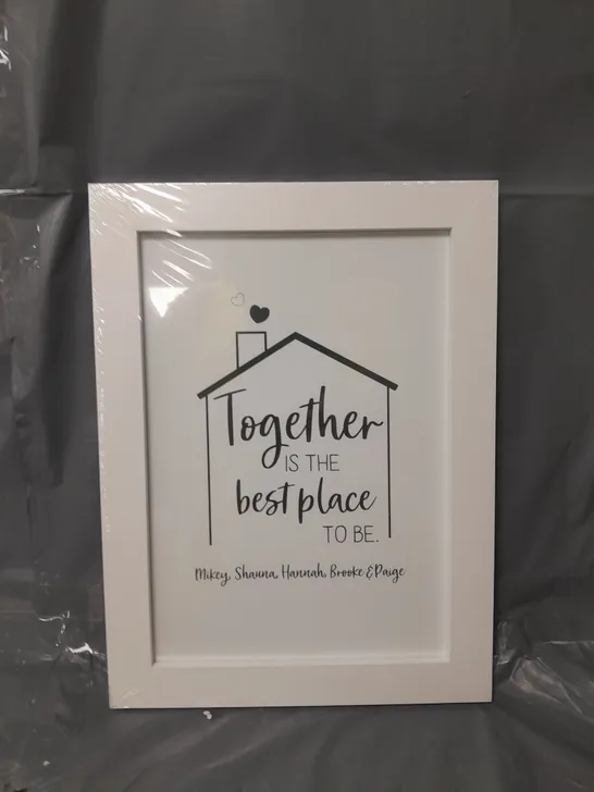 PERSONALISED BEST PLACE TO BE A4 FRAME RRP £16.99