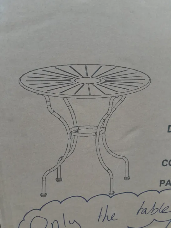 SUNBURST ROCKER BISTRO TABLE IN CYAN