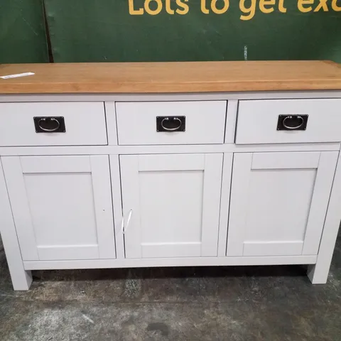 6 DOOR SIDEBOARD - OAK TOP/GREY