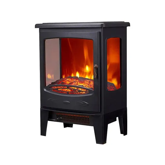 BOXED NEO GLASS WINDOW ELECTRIC FIRE WITH FLAME EFFECT - BLACK (1 BOX)