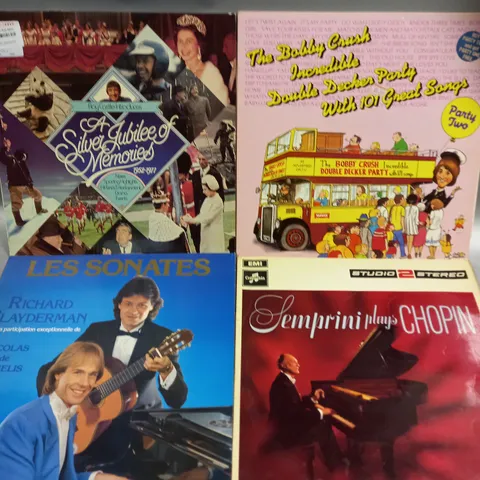 APPROXIMATELY 20 ASSORTED VINYLS TO INCLUDE LES SONATES, BOBBY CRUSH, CHOPIN ETC 