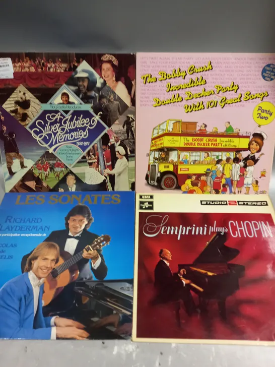 APPROXIMATELY 20 ASSORTED VINYLS TO INCLUDE LES SONATES, BOBBY CRUSH, CHOPIN ETC 