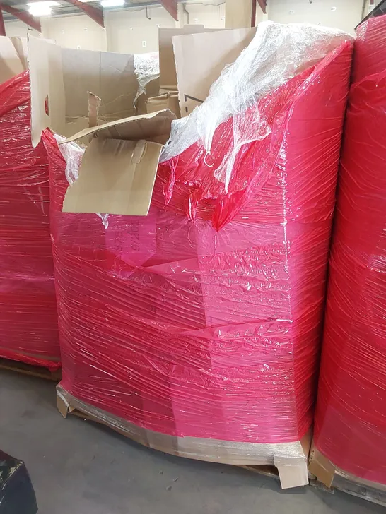 PALLET OF ASSORTED ITEMS INCLUDING SELF ADHESIVE VINYL FLOORING, MATTRESSES, ONE TOUCH MOP