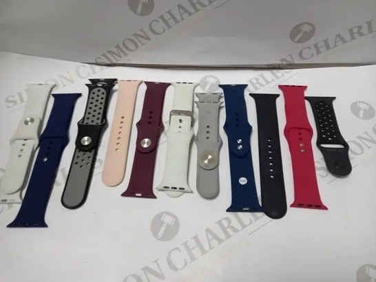 LARGE QUANTITY OF LOOSE ASSORTED APPLE WATCH STRAPS IN ASSORTED COLOURS