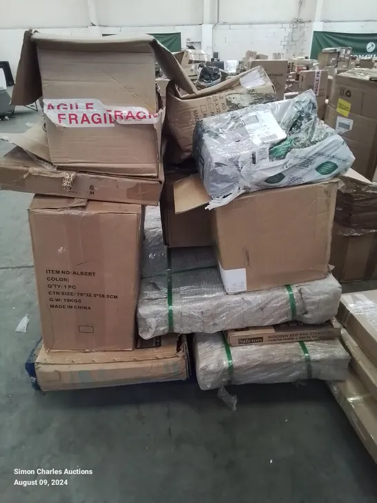 PALLET CONTAINING VARIOUS INCOMPLETE FURNITURE PARTS CHAIRS ETC.