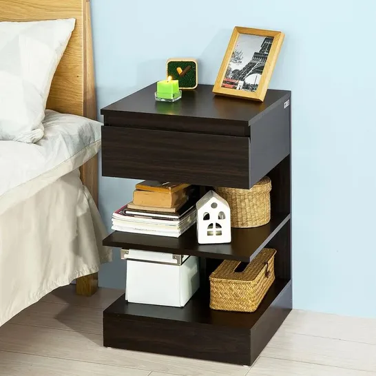 BOXED IRASVILLE MANUFACTURED WOOD BEDSIDE TABLE (1 BOX)