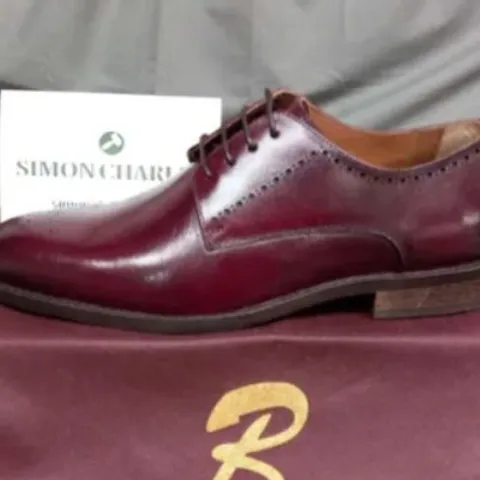 BRAND NEW BOXED BENETTI THOMAS BURGUNDY LEATHER SHOES SIZE 44