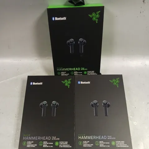 APPROXIMATELY 3 X BOXED RAZER HAMMERHEAD TRUE WIRELESS EARPHONES 