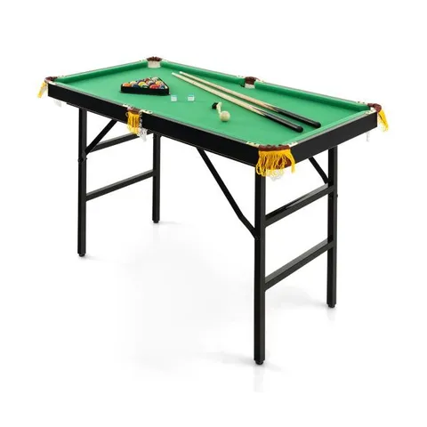 BOXED COSTWAY 47" FOLDING BILLIARDS TABLE WITH ACCESSORY SET FOR WHOLE FAMILY - GREEN