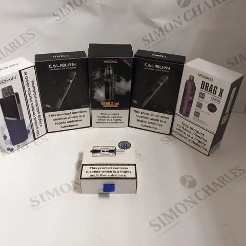 APPROXIMATELY 30 ASSORTED E-CIGARETTES AND E-CIGARETTE PARAPHERNALIA TO INCLUDE; INNOKIN, CALIBURN AND VOOPOO