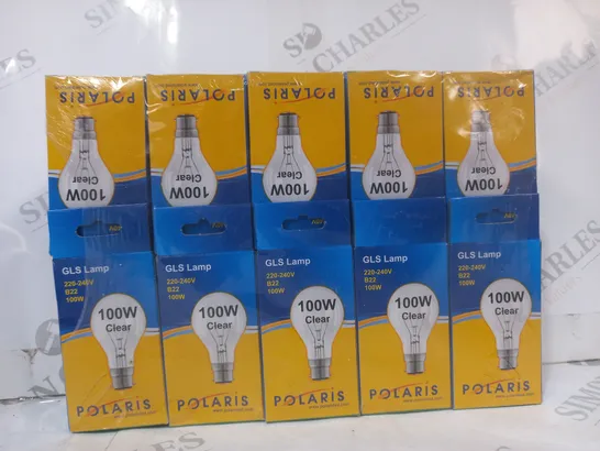 SET OF 10 POLARIS 100W CLEAR GLS LAMPS