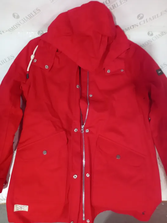 JOULES RIGHT AS RAIN WATERPROOF & BREATHABLE COAT IN RED UK SIZE 10