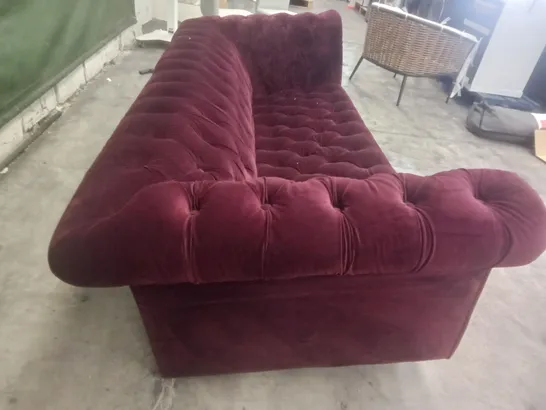 3 SEATER SOFA - WINE RED FABRIC 