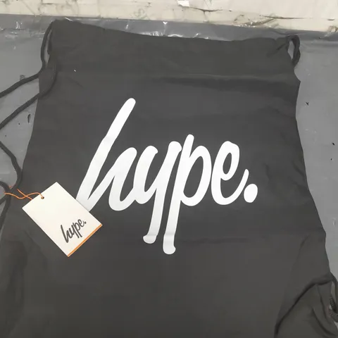 HYPE UNISEX BLACK DRAWSTRING BAG IN BLACK