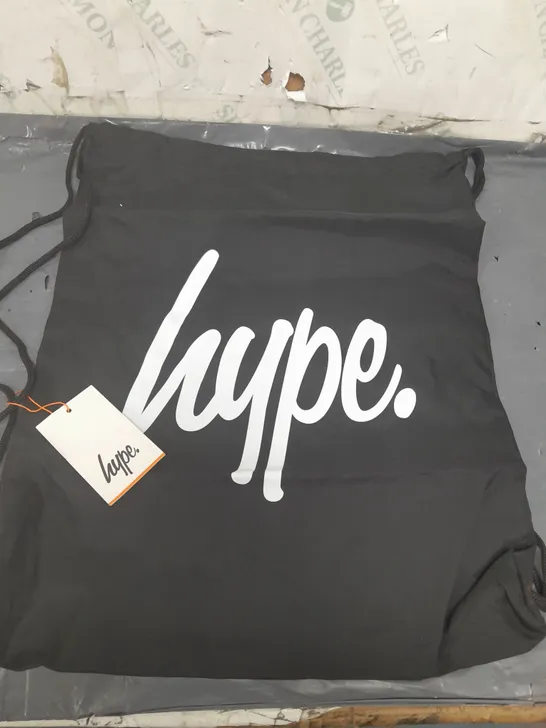 HYPE UNISEX BLACK DRAWSTRING BAG IN BLACK