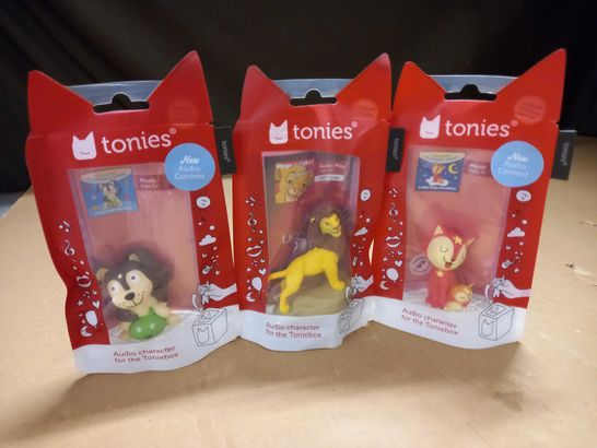 LOT OF 3 TONIES AUDIO CHARACTERS