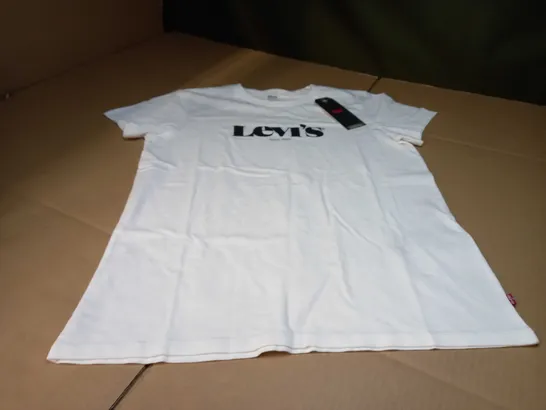 LEVIS WHITE/LOGO CREW NECK TEE - SIZE 12