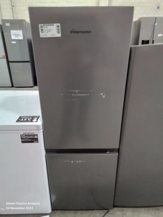 FRIDGEMASTER MC50165ES, 50CM FREESTANDING 60/40 FRIDGE FREEZER SILVER - UNPROCESSED RAW RETURN 