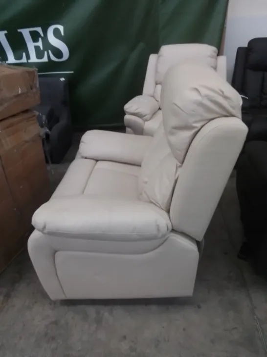 DESIGNER POWER RECLINING EASY CHAIR IN CREAM