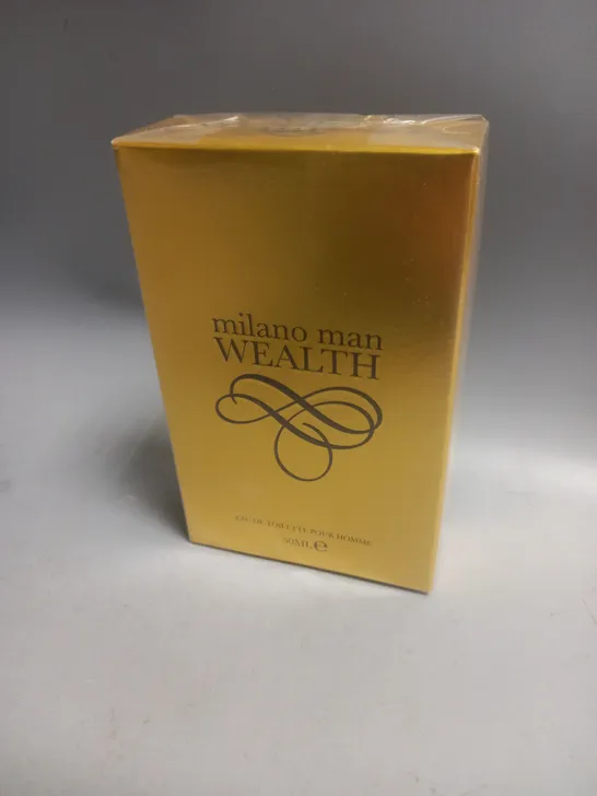 BOXED AND SEALED MILANO MAN WEALTH EAU DE TOILETTE 50ML