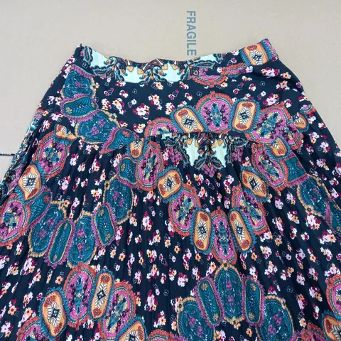 MONSOON SAFIYA SKIRT BLACK/MULTI UK SIZE 12