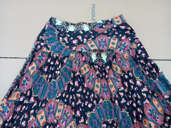 MONSOON SAFIYA SKIRT BLACK/MULTI UK SIZE 12