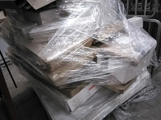 PALLET OF ASSORTED BOXED BATHROOM FURNITURE PARTS