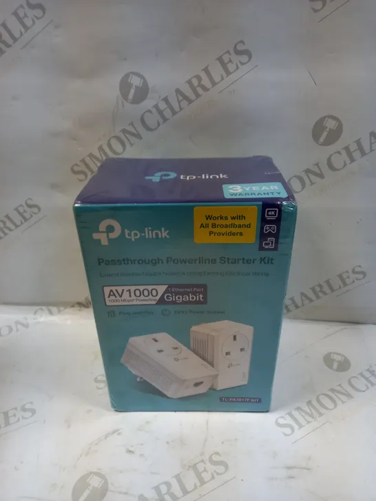 SEALED TP-LINK AV1000 PASSTHROUGH POWERLINE STARTER KIT 