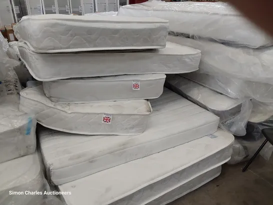 PALLET OF SEVEN ASSORTED UNBAGGED MATTRESSES SINGLES & DOUBLES