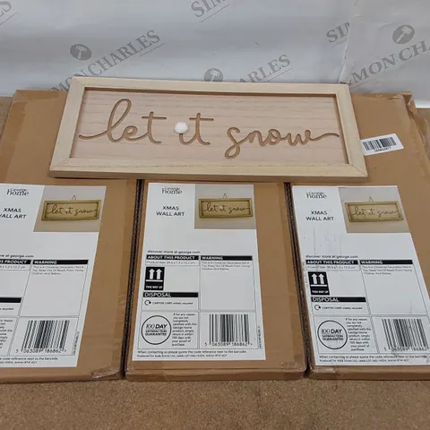 LOT OF 3X BRAND NEW BOXED 'LET IT SNOW' WALL ART (1 ITEM)