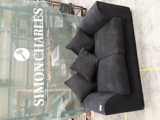 DESIGNER DARK NAVY LINED FABRIC TWO SEATER SOFA 