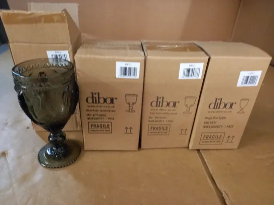 LOT OF 4 ASSORTED BOXED DIBOR GOBLETS IN VARIOUS COLOURS