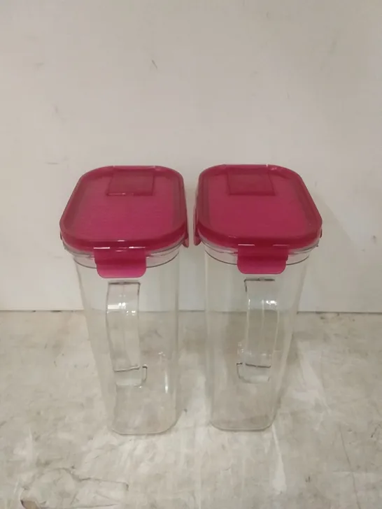 BOXED 2X PLASTIC SEALABLE 1.4L WATER JUGS