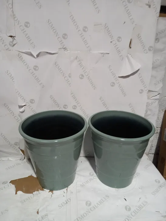 FLOURISH SET OF 2 HERITAGE GLAZED EFFECT PLANTERS