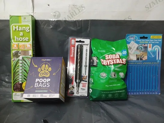 BOX OF APPROXIMATELY 15 ASSORTED ITEMS TO INCLUDE - SANI STICKS , SODA CRYSTALS , DOG POOP BAGS ETC