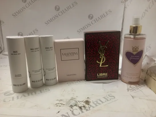 LOT OF PERFUMES TO INCLUDE VALENTINA VALENTINO, LIBRE YVES SAINT LAURENT, ETC